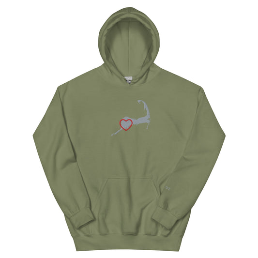 Adult Upper Cape Love Embroidered Hoodie w/Wrist Logo