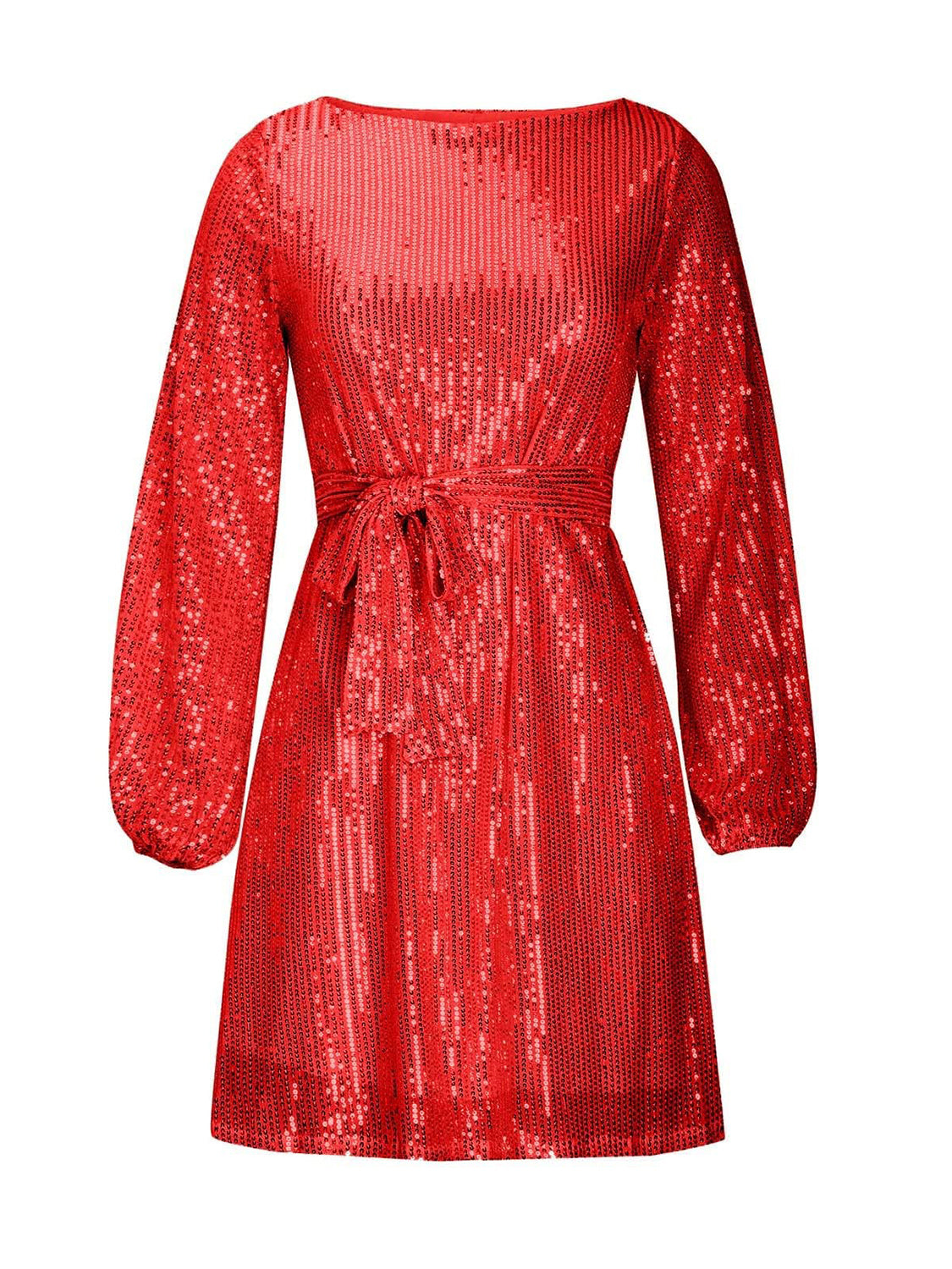 tie waist sequin dress Tie Waist Sequin Midi Dress