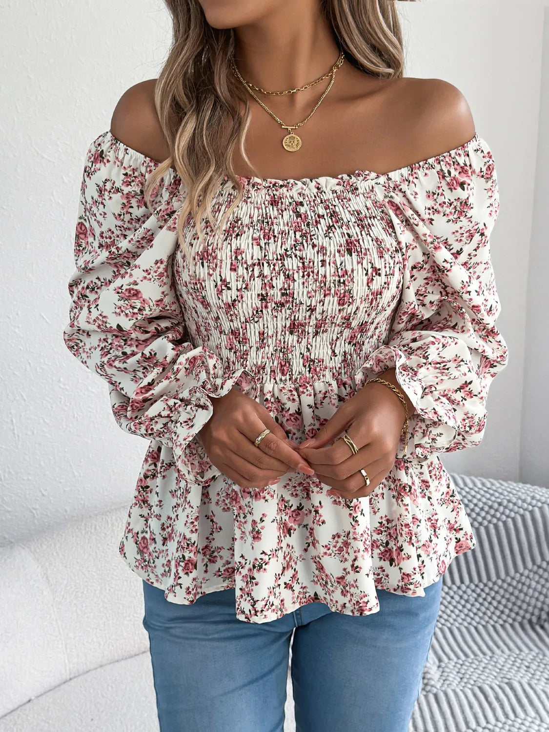 Flounce Cod Floral Square Neck Flounce Sleeve Blouse – Cape Cod Clothing Company