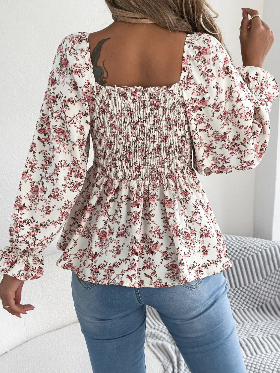 Flounce Cod Floral Square Neck Flounce Sleeve Blouse – Cape Cod Clothing Company